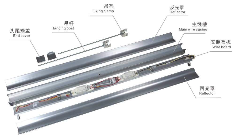 華輝照明日光燈支架,led燈管支架,一體化支架,燈管支架廠家廣泛應用于寫字樓、辦公室、會議室等各類室內照明工程。 華輝照明日光燈支架,led燈管支架,一體化支架,燈管支架廠家廣泛應用于寫字樓、辦公室、會議室等各類室內照明工程。
