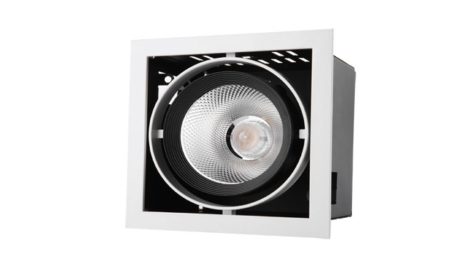 G12系列15W 單頭COB格柵射燈 開孔尺寸140x140mm G12系列15W 單頭COB格柵射燈 開孔尺寸140x140mm