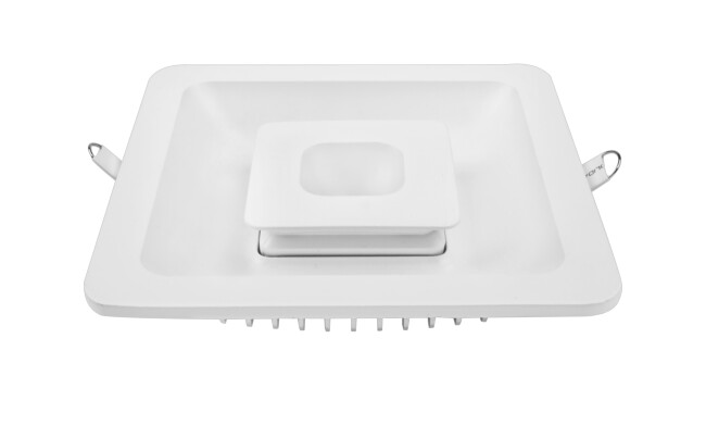 LED 24W雙色方形漫反射筒燈 開(kāi)孔155*155mm 可分段控制光色 LED 24W雙色方形漫反射筒燈 開(kāi)孔155*155mm 可分段控制光色