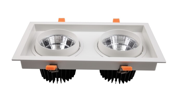 G15系列 2x25W 雙頭COB格柵射燈 開孔尺寸155x305mm G15系列 2x25W 雙頭COB格柵射燈 開孔尺寸155x305mm